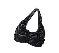 Sac à main tendance doux plissé avec poignée confortable en cuir PU Sac à bandoulière Umderarm Sac à main pour amateur de mode Sac à main aisselle, Noir , One Size