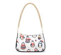 Sac à main tendance en cuir avec chaîne en forme de pingouin de Noël pour femme pour la course à pied