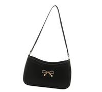 Sac à main tendance en cuir PU avec nœuds élégants pour les femmes à la recherche d'un sac à bandoulière élégant avec nœuds, Noir , Taille unique