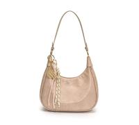 Sac à main tendance en polyuréthane avec fermeture éclair - Sac à bandoulière élégant avec pendentif en corde tressée - Idéal pour le shopping et les repas en soirée, kaki, One Size