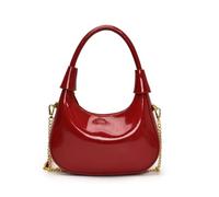 Sac à main tendance en PU brillant Sac de soirée Sacs à bandoulière avec intérieur spacieux Idéal pour faire du shopping et manger des sacs occasionnels, rouge