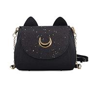 Sac à main tendance Kawaii pour femme Motif lune Sailor Luna Cosplay Sac à bandoulière Motif chat, Noir , Medium