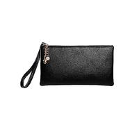 Sac à main tendance pour femme avec fermeture éclair - Couleur unie - Rouge, Noir , Taille unique