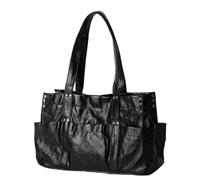 Sac à main tendance pour femme avec poignée supérieure - Style coréen - Grande capacité - Pour l'école - Pour femme - Style coréen - Tendance, Noir , One Size