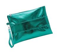 Sac à main tendance pour femme élégant en cuir synthétique brillant avec un grand espace de rangement, Vert, One Size