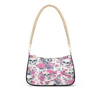 Sac à main tendance pour femme Motif tête de mort Blanc et pêche