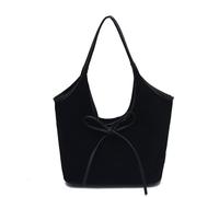 Sac à main tendance pour femme Style coréen Aisselle Grande capacité Transport Automne Hiver Épaule Femmes Jolis Nœuds Sac à main Toutes les épaules assorties Mode Quotidien, Noir , One Size