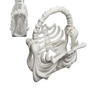 Sac à main tête de mort pour femme avec design cage côtelée - Portefeuille gothique punk - Portefeuille pour maquillage, travail, voyage, fête, sortie et vie quotidienne, 24 x 29 x 13 cm