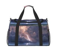Sac à main Thunder Landscape Weekender pour homme et femme, parfait pour les voyageurs fréquents, Noir , Taille unique