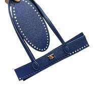 Sac à main tissé en cuir synthétique pour accessoires de mode et idées cadeaux, bleu marine