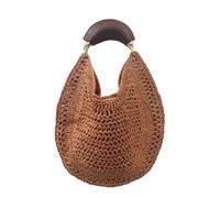 Sac à main tissé en forme de croissant, Design creux élégant, sac sous les bras for femmes, décontracté et polyvalent paille for vacances la plage Pour Tous Les Jours(Color2)