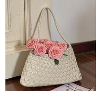 Sac à main tissé fait main pour sous les bras, nouveau sac polyvalent décontracté rétro style panier de légumes, sac à épaule pour femmes PetitMotif monogrammePolyuréthane