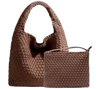 Sac à main tissé tendance pour femme avec poignée sur le dessus en néoprène - Sac à main rétro pour voyage, travail, shopping quotidien, café