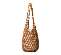 Sac à main tissé vintage pour femme avec perles tressées, sac fourre-tout bohème, sac fourre-tout rétro, sac d'été, sac de plage, sac à main en bois, sac à anse, pour voyage, vacances, plage