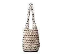 Sac à main tissé vintage pour femme avec perles tressées, sac fourre-tout bohème, sac fourre-tout rétro, sac d'été, sac de plage, sac à main en bois, sac à anse, pour voyage, vacances, plage