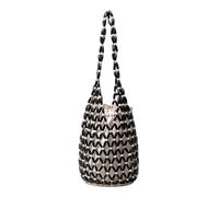 Sac à main tissé vintage pour femme avec perles tressées, sac fourre-tout bohème, sac fourre-tout rétro, sac d'été, sac de plage, sac à main en bois, sac à anse, pour voyage, vacances, plage