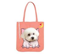 Sac à Main Transporteur Chat Cabas Cartoon avec Trou pour Tête | Sac de Chiot pour Maîtres et Amoureux des Animaux, Vacances Visites Vétérinaires Road Trips Toilettage Promenade Parc
