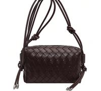 Sac à main tressé marron "Labyrinthe de diamants" | Déverrouillage de l'esthétique rétro-moderne - Glands en corde , rivets métalliques, un ensemble complet d'équipements interprétant la philosophie d