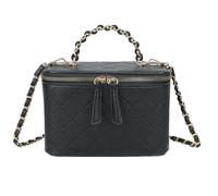 Sac à Main Vanity pour Femme Matelassé avec Anse Chaîne et Bandoulière Gallantry Noir Noir