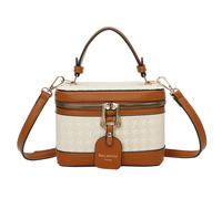 Gallantry, sac femme Vanity pied-de-poule avec poignée fixe, Marron / Beige