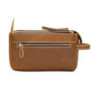 Sac à Main Vintage en Cuir Crazy Horse for Homme, Sac de Rangement for Voyage d'affaires, Trousse de Toilette(Brown)