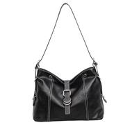 Sac à main vintage en cuir PU grande capacité pour femme, fourre-tout à | Style coréen sac à main de banlieue boucle Accent conception structurée 13x10x5