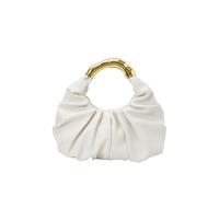 Sac à main vintage en cuir synthétique de couleur unie avec poignée sur le dessus, sac de voyage pour le quotidien, le bureau, les sorties, les occasions sociales, blanc, 300*230*30MM