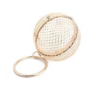 Sac à main vintage pour femme avec boule géométrique ronde, doré