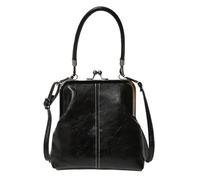 Sac à main vintage Réglable en PU, style anglais, fermoir kisslock