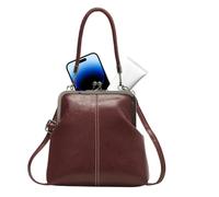 Sac à main vintage Réglable en PU, style anglais, fermoir kisslock