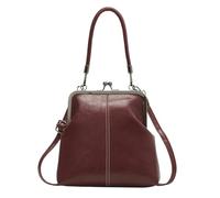Sac à main vintage Réglable en PU, style anglais, fermoir kisslock