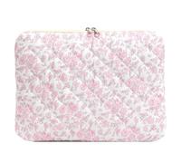 Sac à Manches Floral pour Ordinateur 15 Pouces (Rose L) | Sac protection portable pour ordinateur 11/13/15 pouces pochette matelassée, esthétique et pratique pour bureau, études et