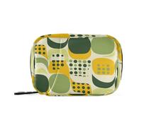 Sac à médicaments vert à motif géométrique pour les voyages avec compartiments détachables, organiseur pratique pour voyage pour sac à main