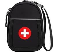 Sac à Médicaments Vide-Mini Trousse à Pharmacie Organisateur de médicaments Isotherme portable pour Auvi Q,Spray Nasal,allergie Meds,L'asthme Inhaler pour Voyage l'extérieur Enfan,(Noir) Noir