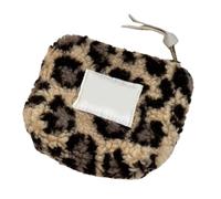 Sac à monnaie tendance en peluche avec motif cœur pour ranger les écouteurs, les cartes, les voyages et une utilisation quotidienne avec fermetures éclair sécurisées, organiseur de maquillage pratique
