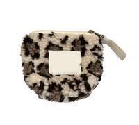 Sac à monnaie tendance en peluche avec motif cœur pour ranger les écouteurs, les cartes, les voyages et une utilisation quotidienne avec fermetures éclair sécurisées, organiseur de maquillage pratique