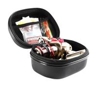 Sac À Moulinet De Pêche - Construction En Matériau PU, Coque Rigide Compacte 17 X 12 X 10 Cm | Accessoires De Pêche Antichoc EVA, Rangement Étanche, Organisateur De Poche En Maille, Équipement De Pêch