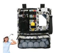 Sac à objets de golf avec fermeture éclair | Support pour objets de golf avec fermeture éclair, poche de golf pliable, durable et multifonctionnel, Kaki, 30x25,4x1,5 cm/11,81x10x0,59 pulgadas, Moderne