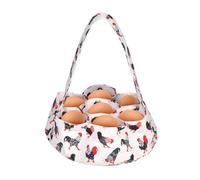 Sac à Oeufs, Mini Panier de Collecte d'Oeufs avec 7 Compartiments Panier à Oeufs Motif Poule Toile Sac Porte Oeufs pour Pâques Ferme Collecte et Transport d'Oeufs