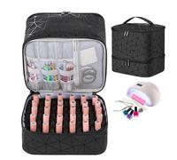 Sac À Ongles Double Couche - Support De Grande Capacité, Étui Universel Pour Sèche-ongles 2 Couches, Plateau D'insertion En Mousse De Protection, Boîte De Rangement Pour Outils De Manucure | Mallette