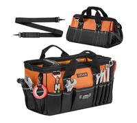 VEVOR Sac à Outils 400 mm, Sac de Rangement d'Outils à 33 Poches, Portable, pour Bricolage, Atelier et Chantier, avec Poignée, Grande Fermeture Éclair et Bandoulière Réglable, Résistant aux Déchirures