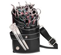 Sac à outils à cheveux Bag de coiffeur de coiffeur salon en cuir fausse avec ceinture taille épaule épaule Scissor Souch Multifonction outils pour peigne, clip, cisaillement.