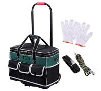 Sac à outils à roulettes, Sac à outils à roulettes - Sac de transport, organisateur durable - Boîte à outils à roulettes avec poignée télescopique, organisateur de chantier edil