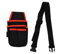 Sac à outils à taille réglable pour électriciens avec 15 poches, boucle de marteau et bandes élastiques en toile pour professionnels (rouge)