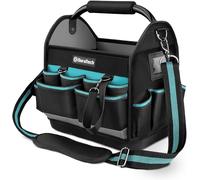 DURATECH Sac à Outils avec Grande Ouverture Supérieure, Fond Dur Etanche, Bandoulière Large Réglable, Poignée Matelassée 30,5X22X30cm