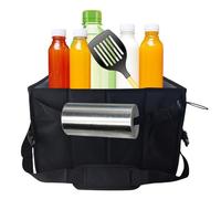 Sac à outils de barbecue | Bandoulière rembourrée, organisateur d'ustensiles de cuisine, sac à couverts avec porte-serviettes en papier pliable pour voyage, pique-nique, barbecue