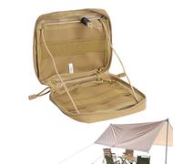 Sac à outils de camping - Sac à médicaments étanche - Sac à outils Oxford multifonctionnel pour pilulier Sac de rangement pour lampe pour camping en plein air, kaki, Refer to description, Unisexe