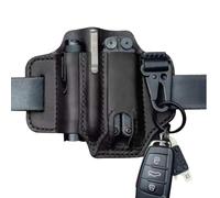 Sac à Outils de Ceinture en Plein Air, Gaine en Cuir Multitool EDC Organisateur de Poche, Stylo Tactique, Rangement pour Lampe de Poche, Jaune (Noir)