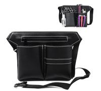 Sac à outils de coiffeur en cuir synthétique - Sac banane pour outils de barbier - Sac banane réglable pour peignes à cheveux, peignes et rasoirs