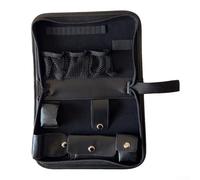 Sac à outils de golf en cuir imperméable, grande capacité, organiseur pour tees balles, télémètre, pochette de rangement portable avec fermeture éclair lisse pour chariot de course, marron (noir)